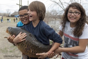 Students with carp