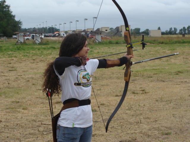 Competitive highschool archer takes aim at teh 2013 4H National Shoot in Grand Isalnd, NE