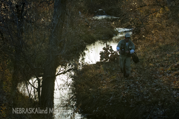 Scott Johnson casts his fly rod on the south fork of Soldier Creek during a November outing.