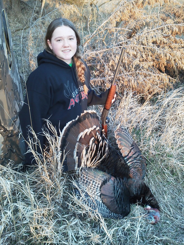 Conservation Officer Rich Berggren took 12 year-old Lexie spring shotgun turkey hunting for the youth opener. She shows off her 2014 Nebraska Spring Gobbler.