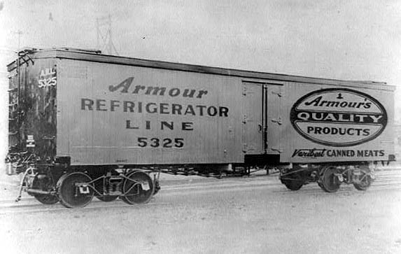 Armour Refrigerated Railcar for Hauling Meat. Photo Source: Unknown.