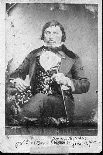 Photograph of Joseph De Roin, founder of St. Deroin, Nebraska, ca. 1855. Photo Source: Ioway Cultural Institute: Genealogy/Ancestral Photo Album. 