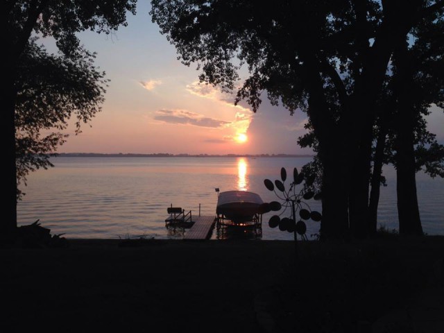 Sunset on Beaver Dam Lake/Reservoir in Wisconsin. Photo by Jill Davis.