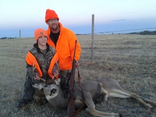 Mark Matulka and son Joe brave cold temps to harvest a fine buck in western Nebraska.