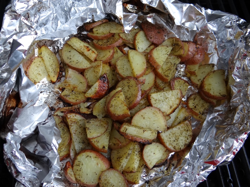 Cut up grilled potatoes. Photo by Greg Wagner.