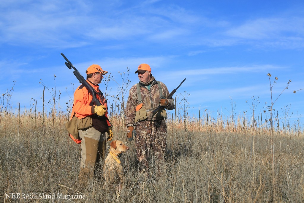 Commissioner Lynn Berggren and fellow hunter Kent Coen take a break hunting.