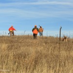 Headed up hill hunting; from left Shawn O'Connor, Jim Conn and Commissioner Bob Allen.