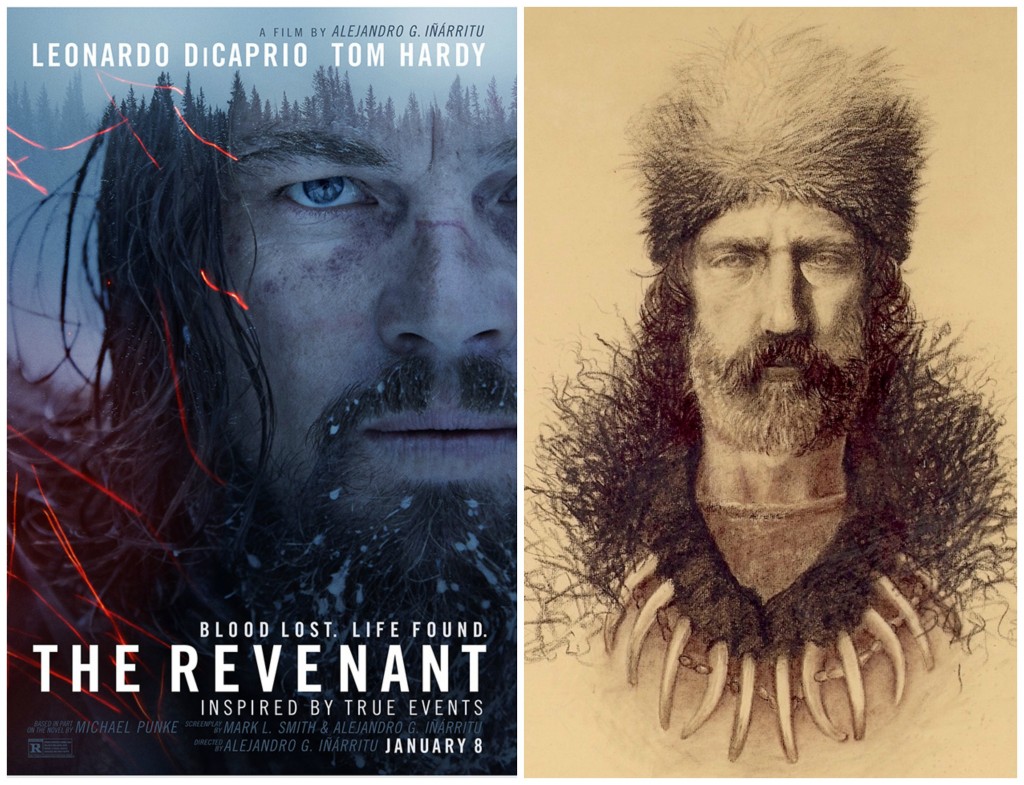 The Revenant Movie Flyer and Hugh Glass Portrait.