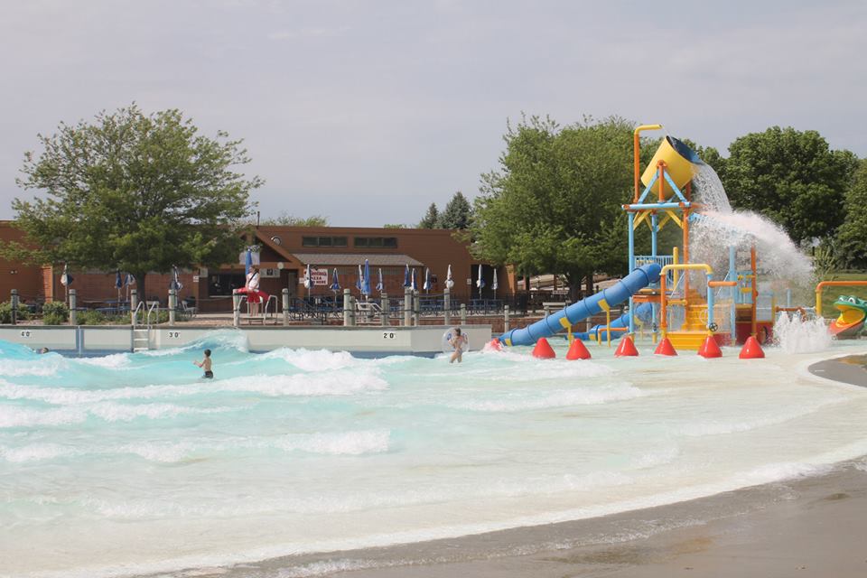Family Aquatic Center wave pool/children's area at Mahoney State Park. Photo courtesy of Mahoney State Park staff.