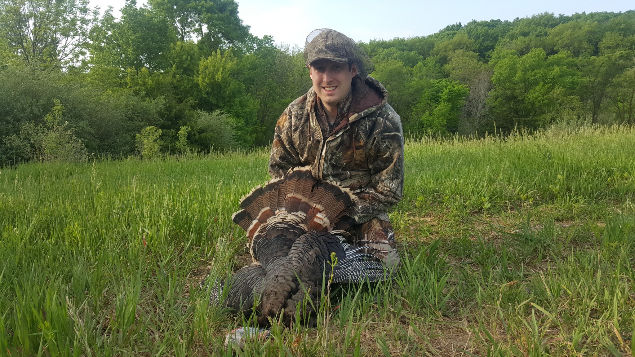 Zachary Wagner poses with the very nice jake he harvested during Nebraska's 2061 Spring Wild Turkey Hunting Season.