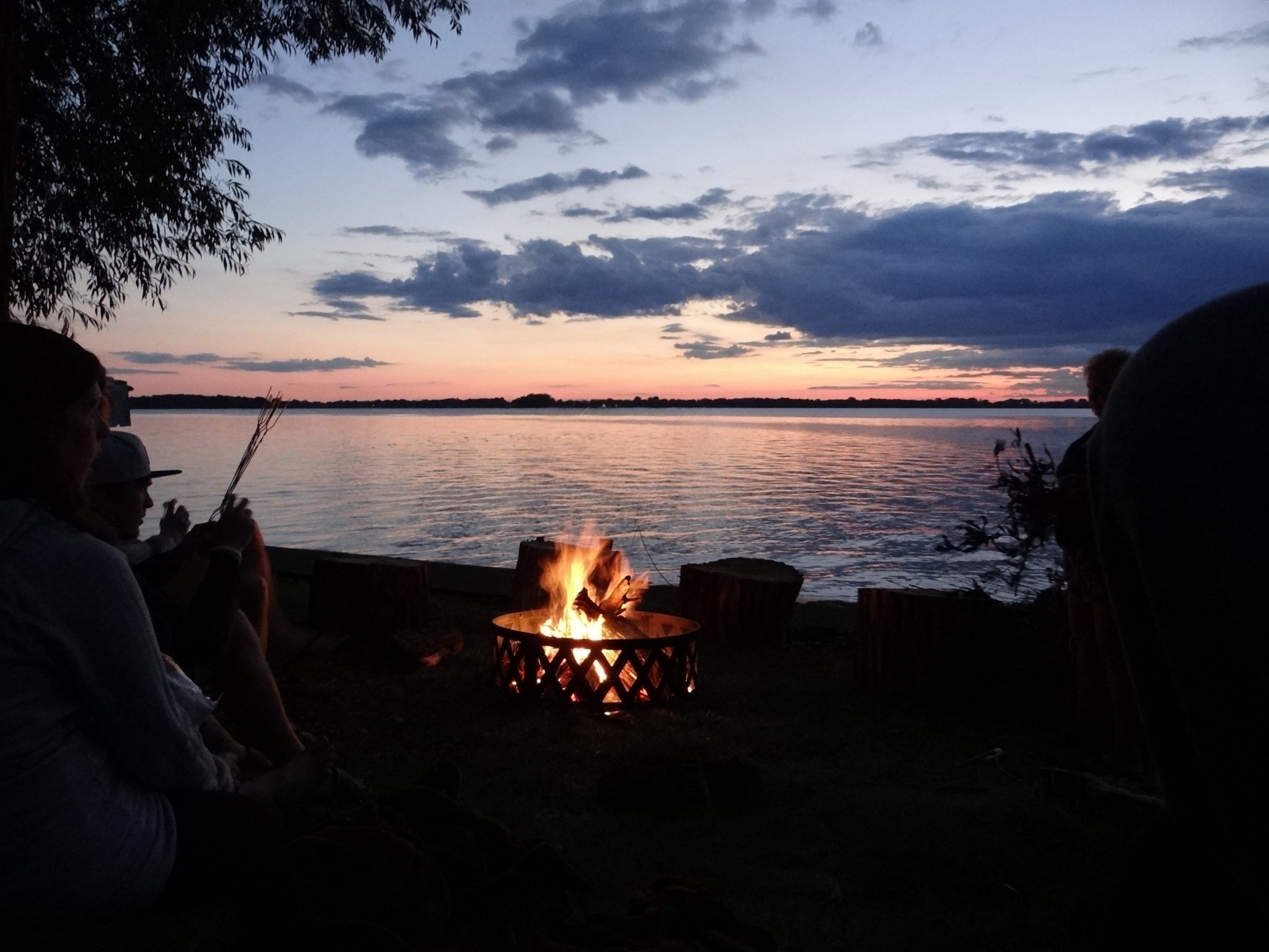 Campfire by Lake. Photo by Greg Wagner.