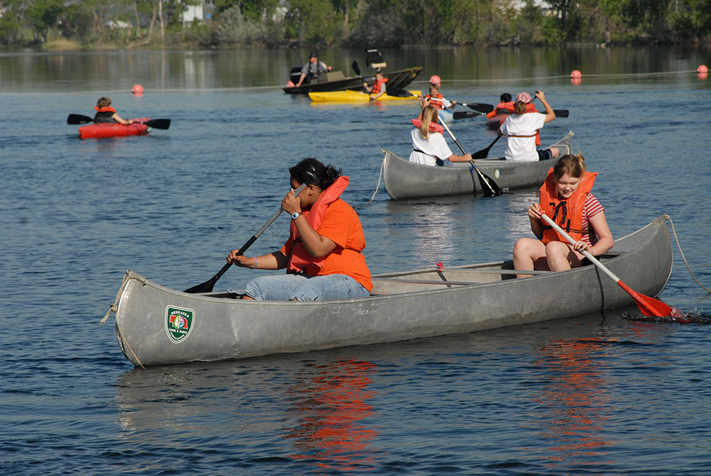 Canoers at Fort Kearny State Recreation Area.