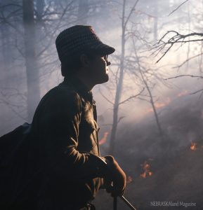 Young Lon Lemmon at prescribed fire