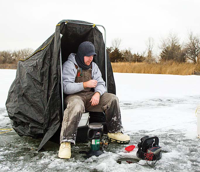 fishing man on ice