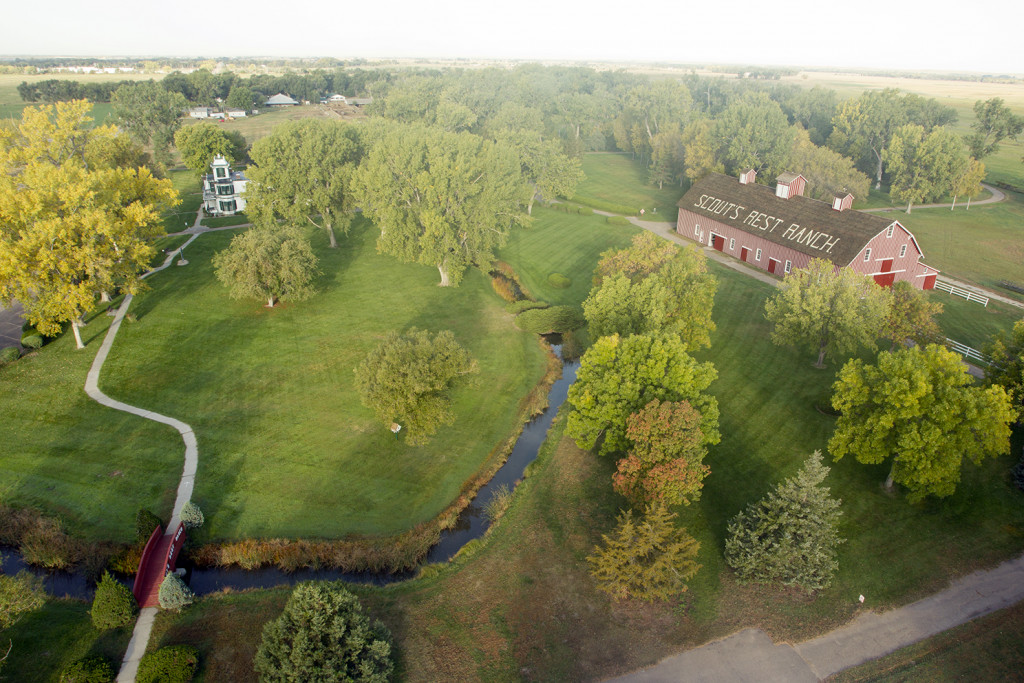 Aerial view of Scout's Rest Ranch