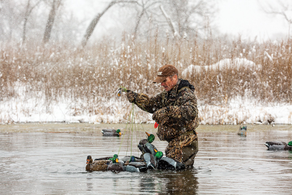 Todd Mills waterfowl hunting with decoys