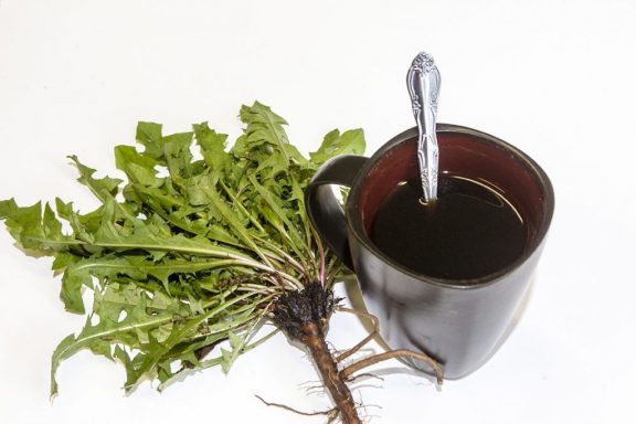 Dandelion root made into a coffee substitute.