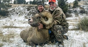 Jack Nemeth and son, Riley with the big ram.