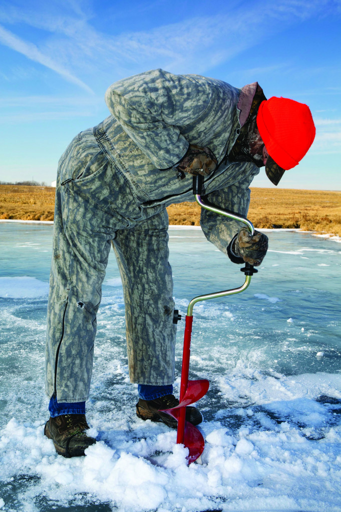 Cutting through options of making holes for ice-fishing
