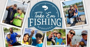 Take 'em Fishing logo and images of anglers