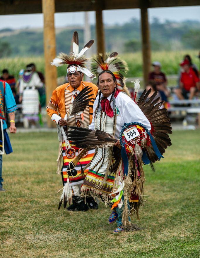 Traditional men's dance at a powwow.