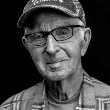 A close-up of an old man's face