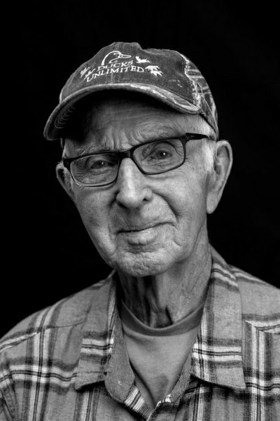 A close-up of an old man's face