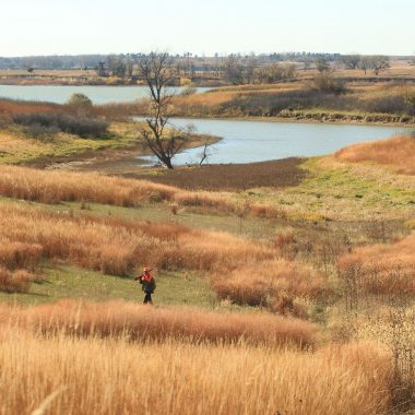 An upland bird hunter at Sherman Reservoir.