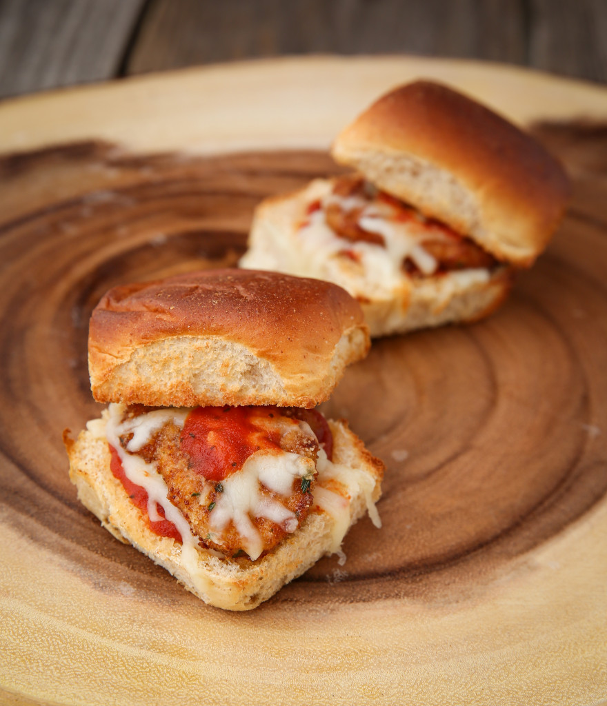 Deer testicle coated in Italian breadcrumbs and fried, and served in a slider with mozzarella cheese and marinara sauce.