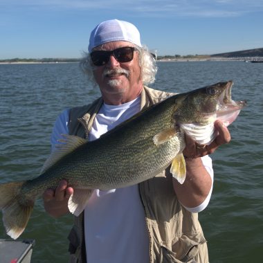 A man caught a walleye at Lake McConaughy.