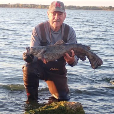 Daryl Bauer with a flathead catfish.