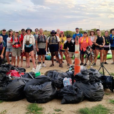 kayak cleanup group photo