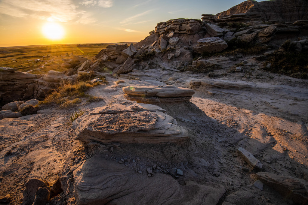 Sunrise at Toadstool Geologic Park, Oglala National Grassland.