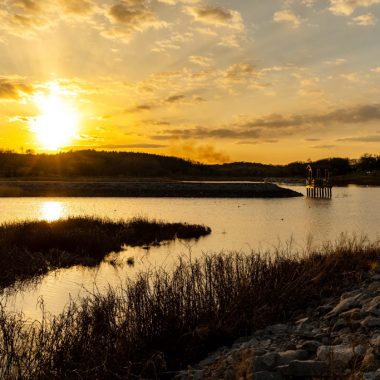 Sunset on the water at Summit Lake in Tekamah.