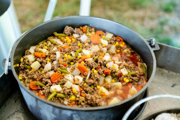 beef stew in a Dutch oven