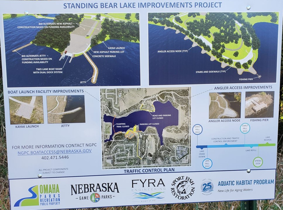 Standing Bear lake rehab sign