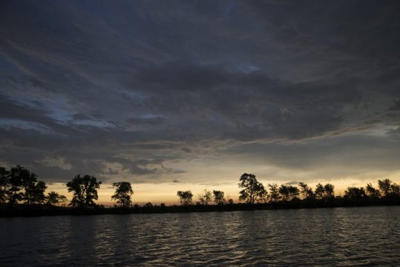 A cloudy sky during the 2017 solar eclipse at Verdon State Recreation Area.