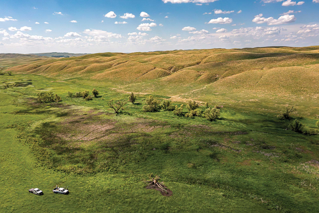 This aerial photograph shows a fen wetland in the Nebraska Sandhills.