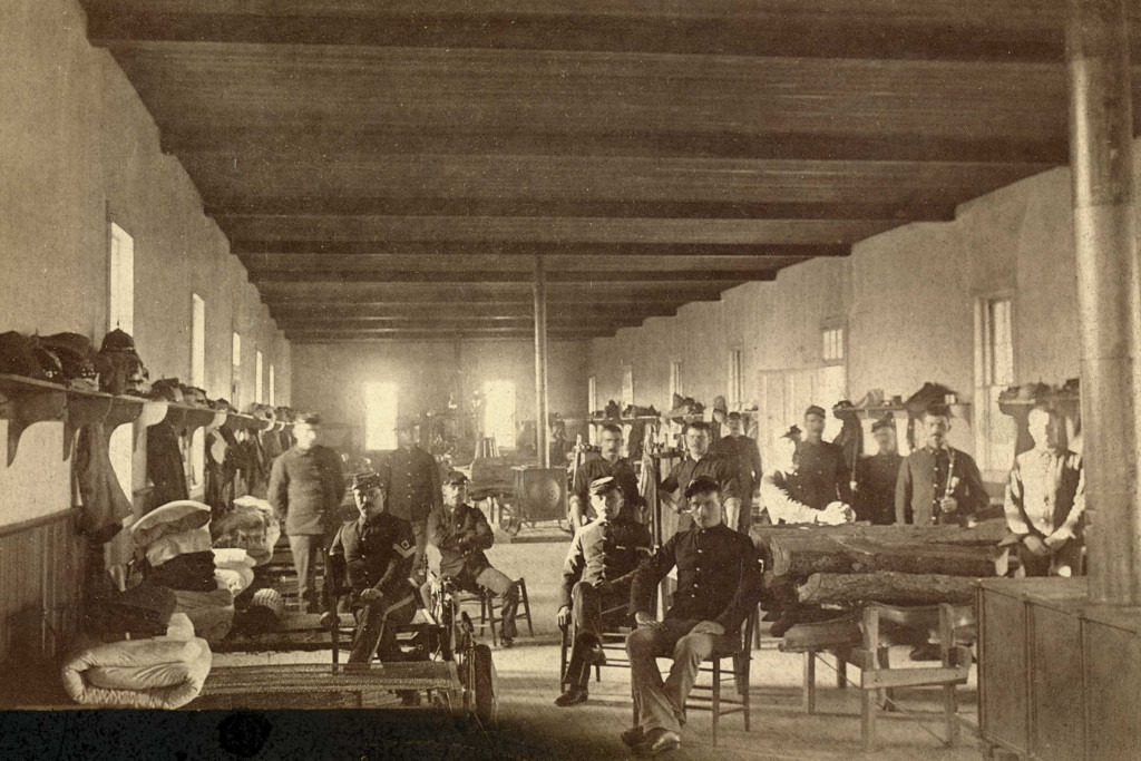 Undated photo of the Eighth Infantry in their barracks at Fort Robinson.