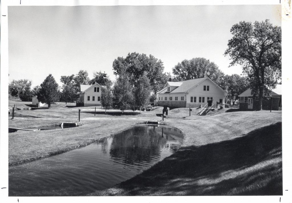 A 1986 photograph shows the well-kept grounds of the Crawford hatchery.