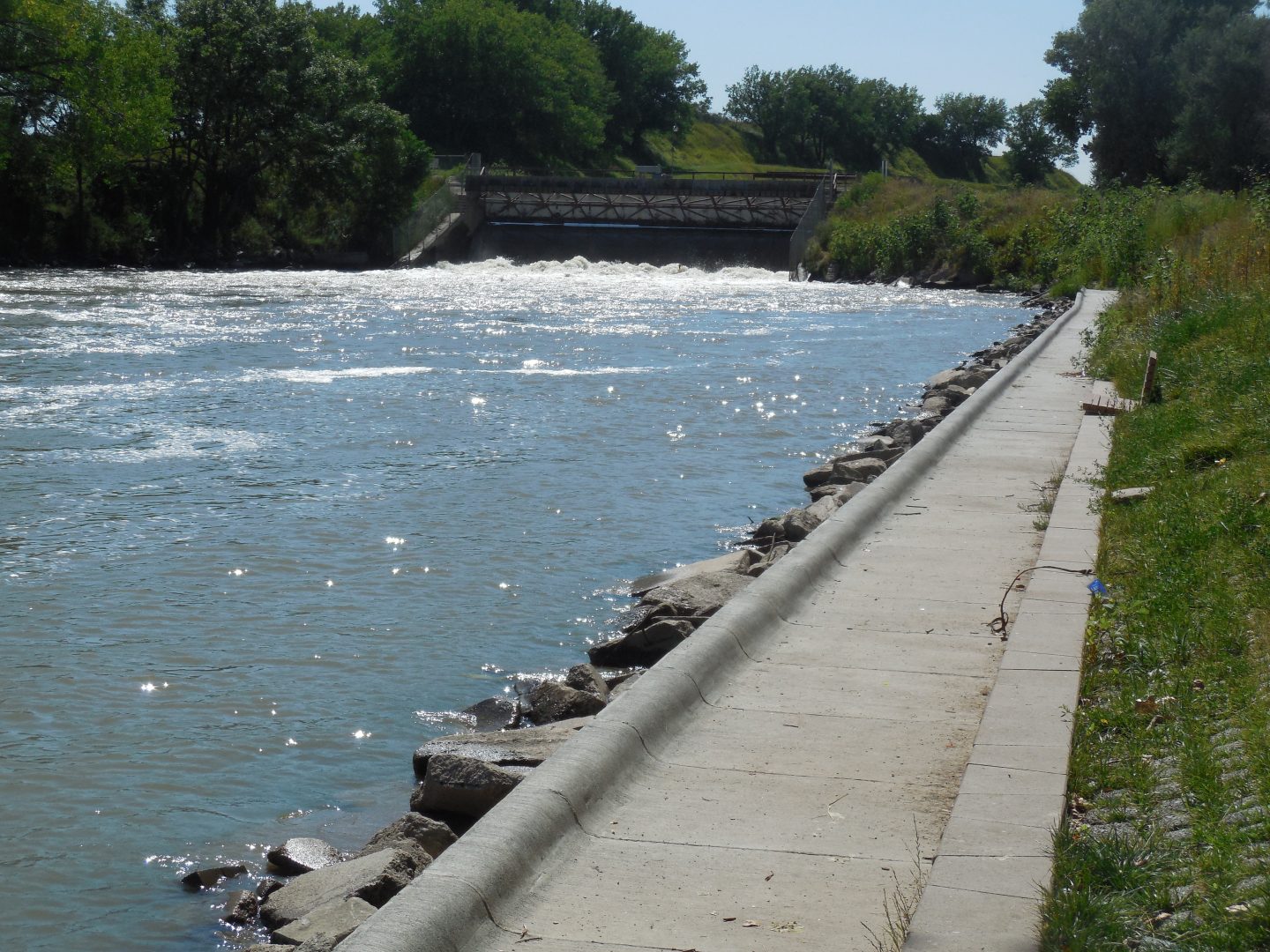 Photo showing similar angler access project completed at Johnson Reservoir inlet.