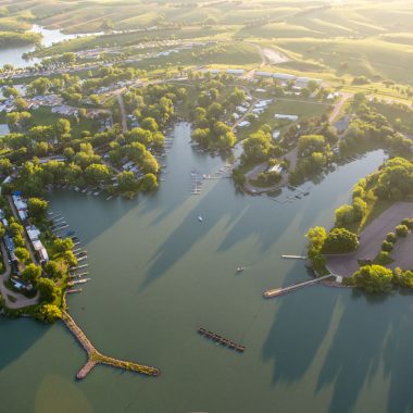 Aerial view of Sherman Reservoir.