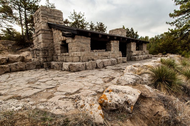 A stone shelter at Wildcat Hills SRA.