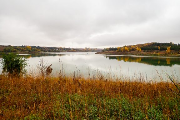 A lake during autumn.