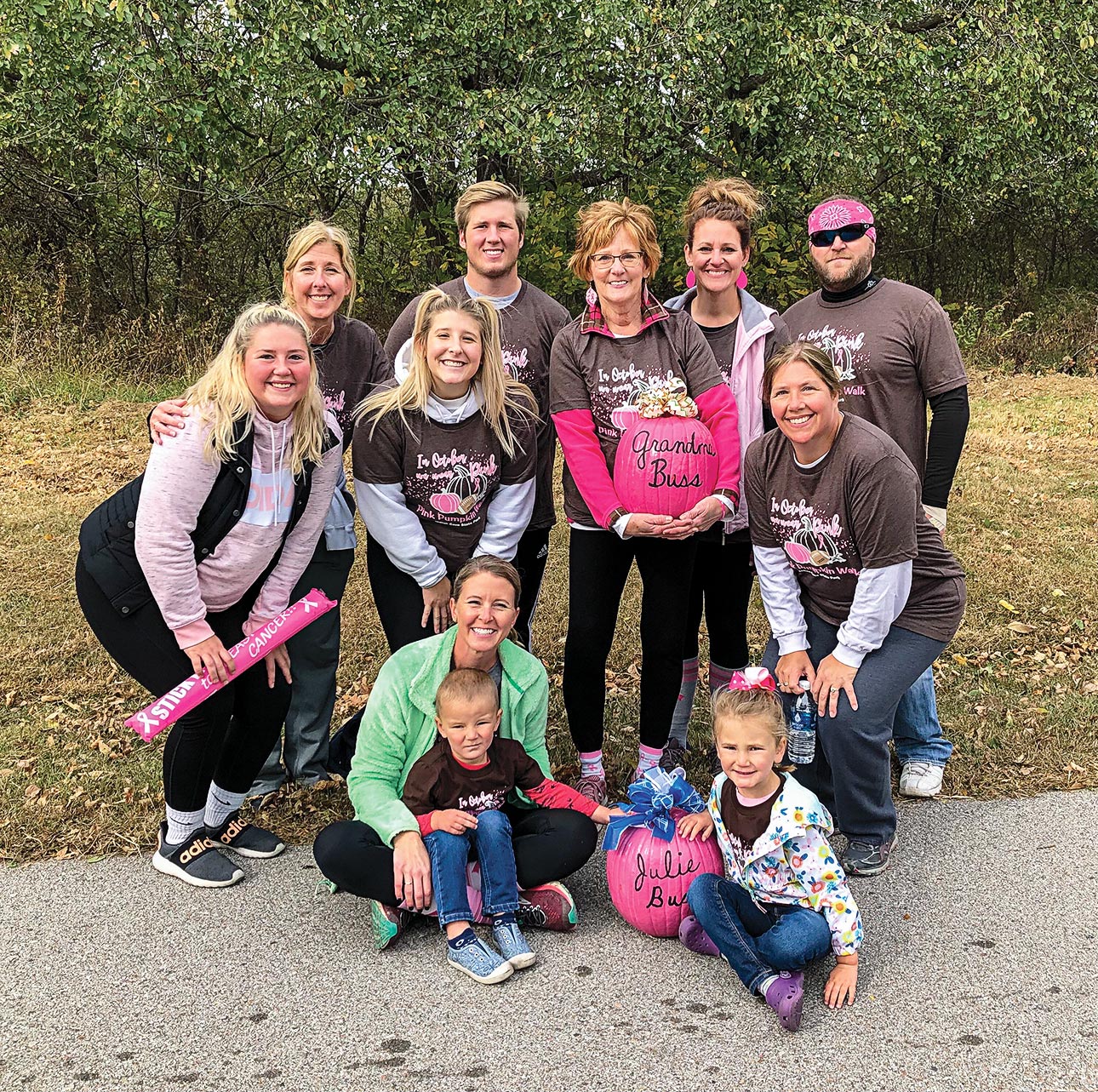 a group of participants at the Pink Pumpkin Walk