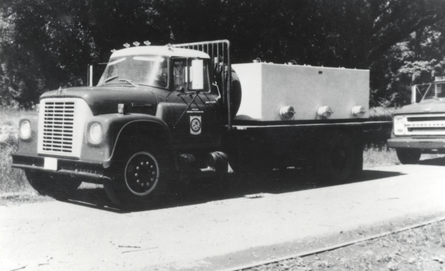 Live trout transport tank on truck from the Rock Creek Hatchery.