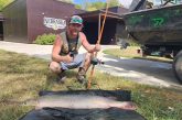 Angler with longnose gar.