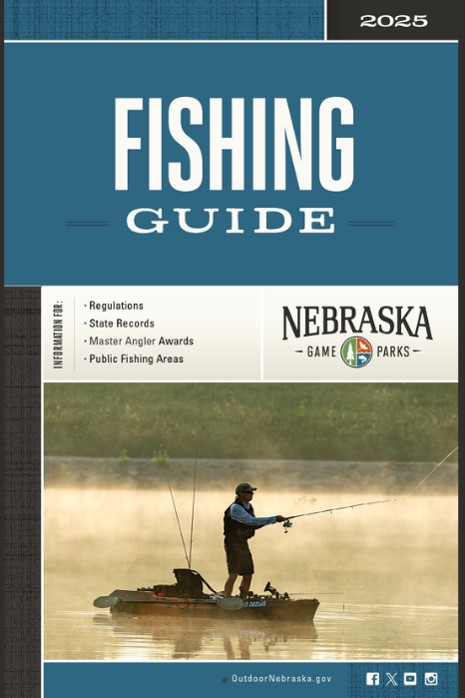 Cover of the 2025 Nebraska Fishing Guide.