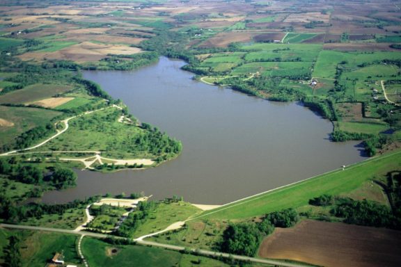 Aerial view of Bluestem Reservoir.