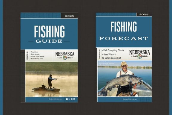 Covers of 2025 Nebraska Fishing Guide and Fishing Forecast